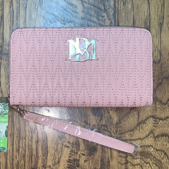 Badgley Mischka Handbags - Badgley Mischka Long Wallet with Phone Pocket Wristlet Blush BM-4178 NEW